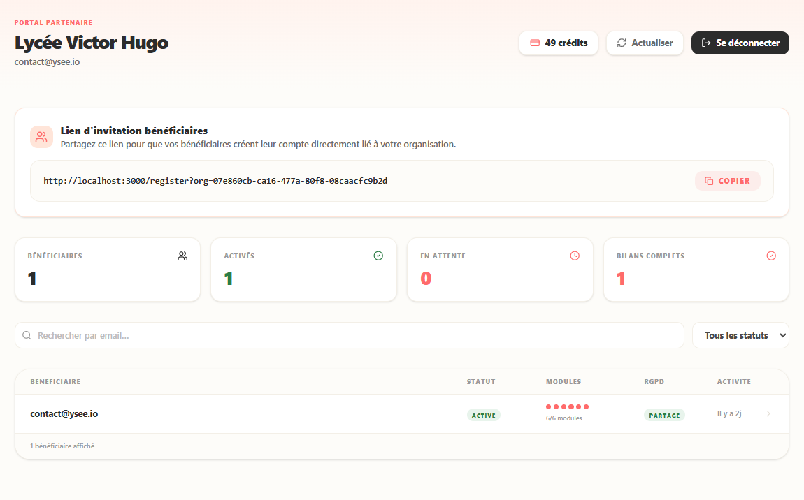 Portail établissement