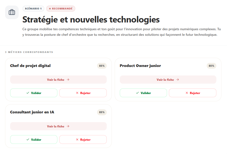 Exploration métiers